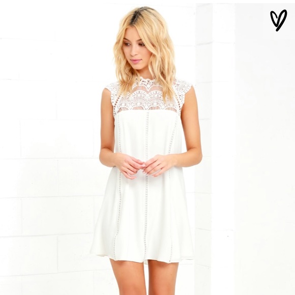 ivory lace shift dress